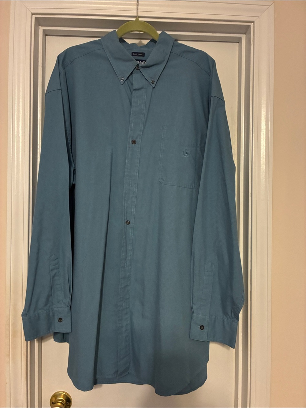 Chaps Men's 2XLT Button-Down Long‎ Sleeve Shirt in Blue